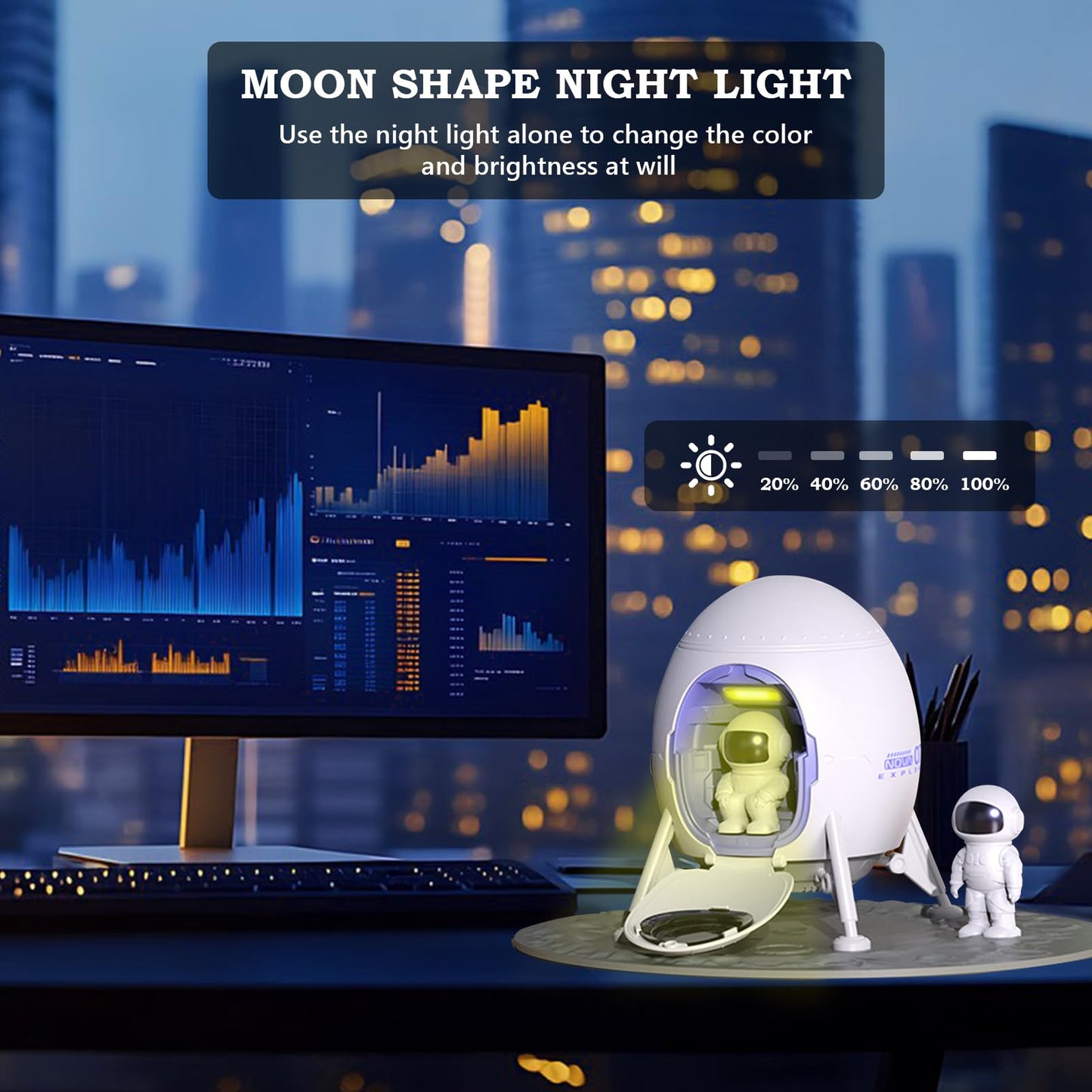 Astronaut Star Projector Galaxy Night Light Space Projector with Built-in Speaker