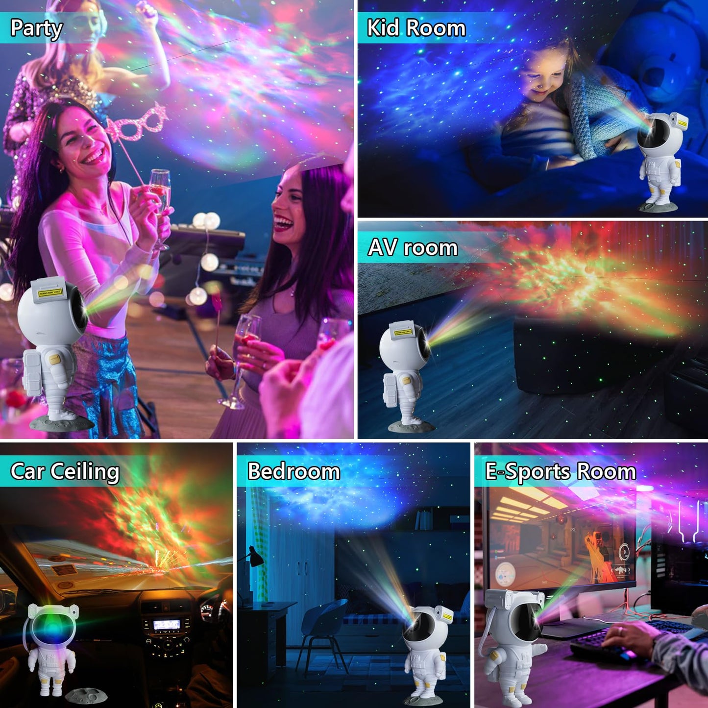 Astronaut Star Galaxy Projector with Timer and Remote
