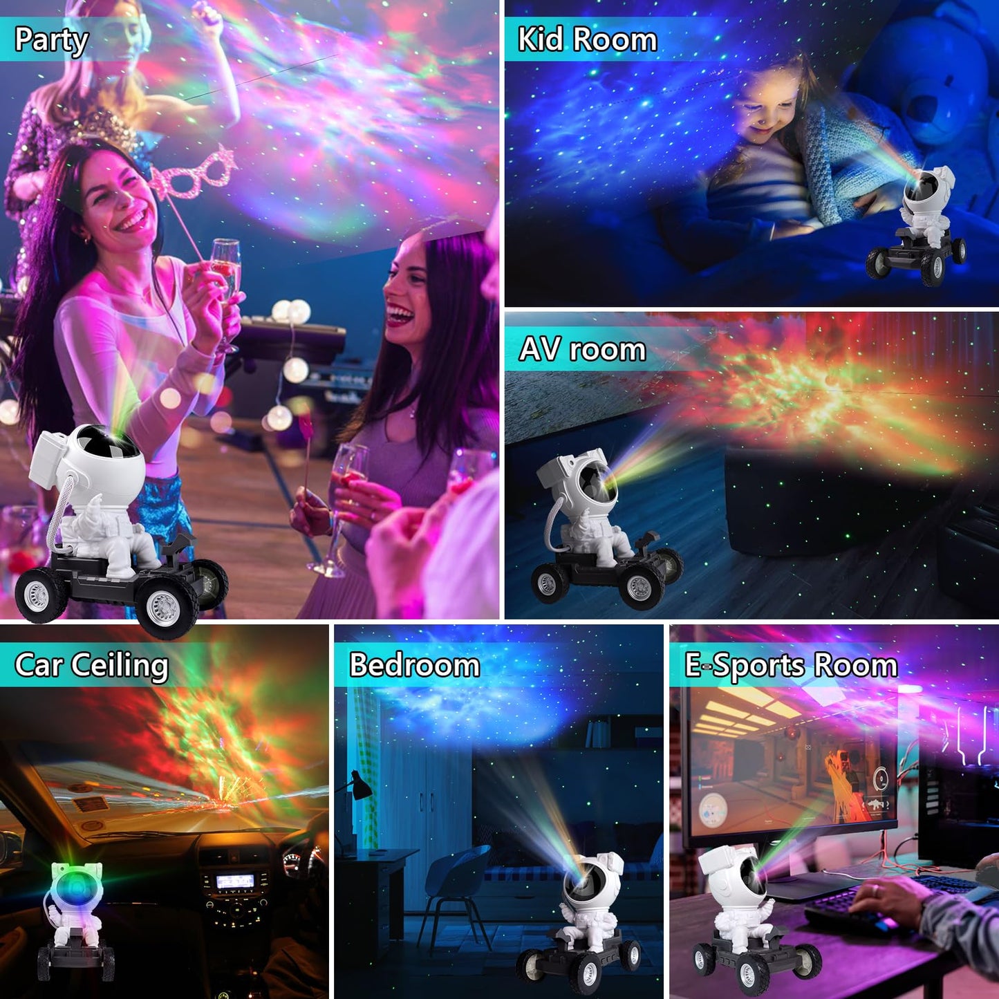 Star Projector Galaxy Night Light with Timer and Remote