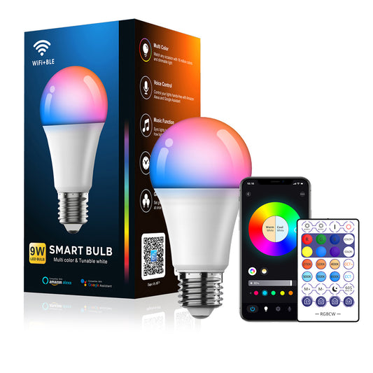 Light Bulbs, Smart Light Bulbs Compatible with Alexa Required Echo Device, 900 Lumens, Color Changing Warm White