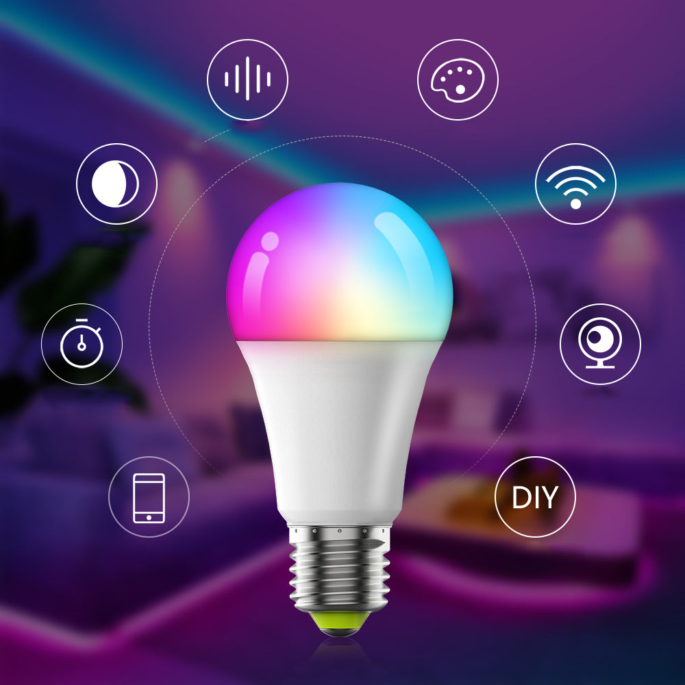 Light Bulbs, Smart Light Bulbs Compatible with Alexa Required Echo Device, 900 Lumens, Color Changing Warm White