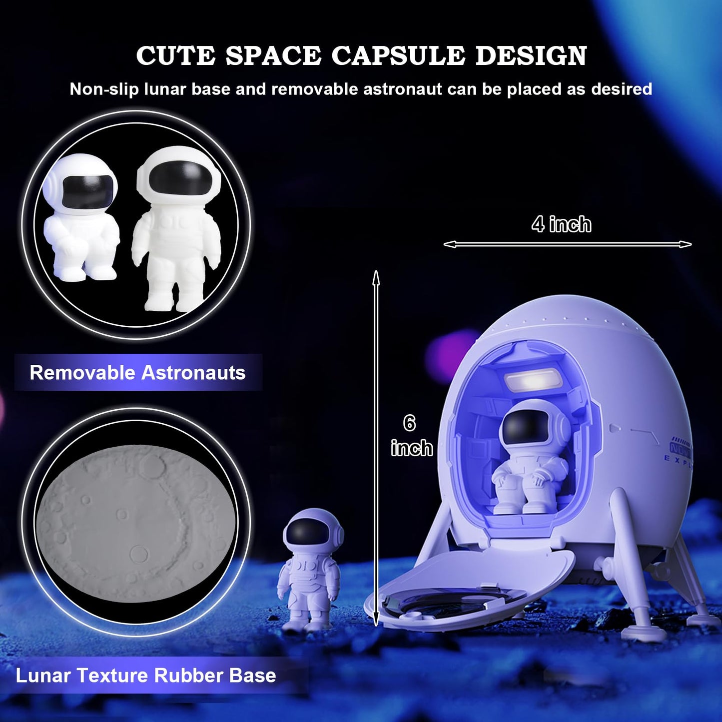 Astronaut Star Projector Galaxy Night Light Space Projector with Built-in Speaker